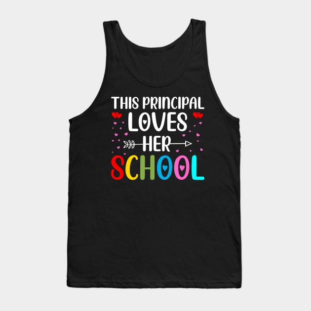 This Principal Loves Her School, Principal Valentines Day  Gift Tank Top by DragonTees